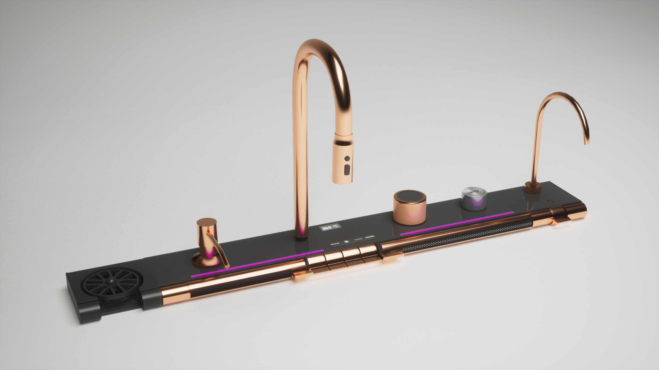 Rorex RX 1007 Faucet: Luxurious Rose Gold & Modern Black Fusion